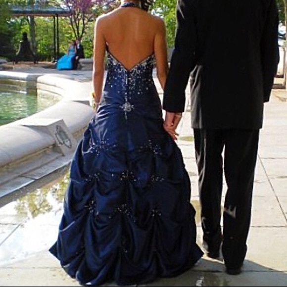 Mori Lee Prom Dress- Royal Blue Size 0 - Picture 6 of 6